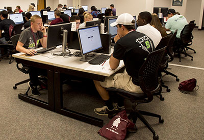 students in computer lab